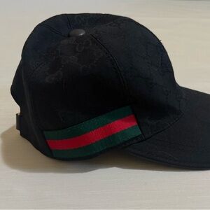 Black Cap with Red and Green Stripe